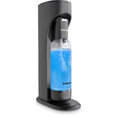 Drinkmate OmniFizz Sparkling Water Maker & Soda Streaming Machine | Carbonates Any Drink | BPA-Free Bottle | No Batteries or Electricity Required | CO2 Not Included (Matte Black)