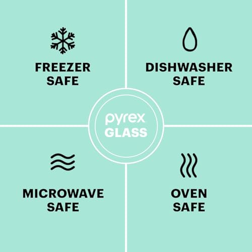Pyrex Sculpted (3-Pack) Glass Mixing Bowls Set With Plastic Lids For Prepping, Baking and Cooking, Preheated Oven, Dishwasher, Freezer, and Microwave Safe