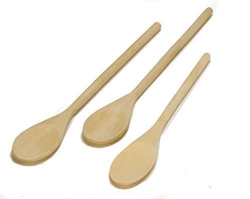 IMUSA USA IMU-71109 Wood Spoon Set 3-Piece, Tan