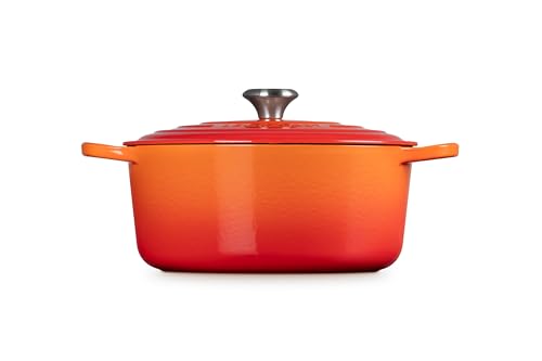 Le Creuset Enameled Cast Iron Signature Round Dutch Oven, 7.25 qt., Flame