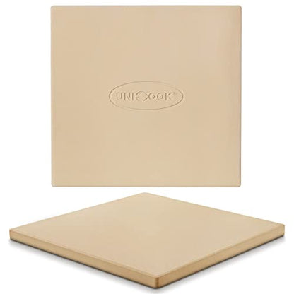 Unicook Pizza Stone for Oven and Grill, 12 inch Square Bread Baking Stone, Cordierite Baking Pan, Thermal Shock Resistant, Making Crispy Crust Pizzas, Bread, Cookie and More