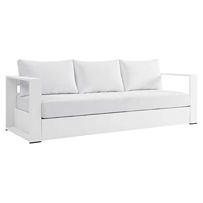 Modway Tahoe Aluminum Outdoor Patio Sofa in White White