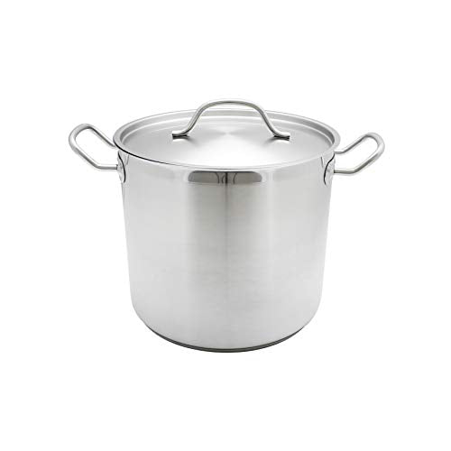 Thundergroup stainless steel stock pot with lid SLSPS016 16 quarts NSF certified