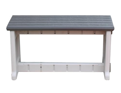 Leisure Accents Bench, Deep Grey Top with Warm Grey Sides, 1 Pack - Proudly Made in The USA, Click and Lock Hardware-Free Assembly, Durable and Stylish Outdoor Seating