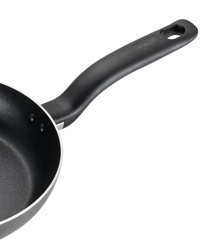 T-fal Initiatives Nonstick Cookware Set 18 Piece, Oven Broiler Safe 350F, Kitchen Cooking Set w/Fry Pans, Saucepans, Stockpots, Skillet, Spoons, Lids Pots and Pans Set, Dishwasher Safe, Stone Grey