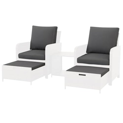 NSFBZA (Only Cushions) 6 Piece Sectional Replacement Cushion,5 Pieces PE Wicker Outdoor Patio Furniture Set Cushions,with Ottoman Rattan Patio Conversation Set Cushion(Dark Gray, 22 * 20in)