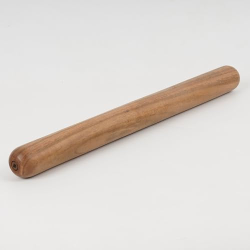 Marubhumi French-Style Rolling Pin, Premium Hardwood with Natural Wood Grain, 18 Inch Tapered Design for Pastry and Pizza, Non-Stick Surface, Solid One-Piece Construction, Brown