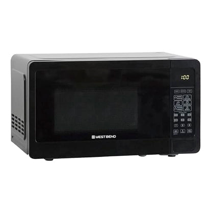 West Bend Microwave Oven 700-Watts Compact with 6 Pre-Set Cooking Settings, Speed Defrost, Electronic Control Panel and Glass Turntable, 0.7 Cu.Ft., Black