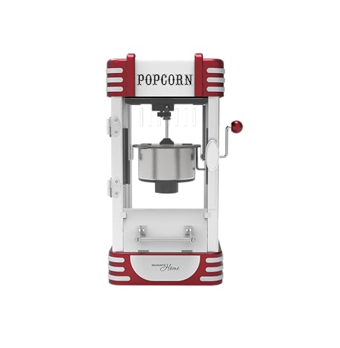 MAGNAVOX HOME, Popcorn Maker Machine Movie Theater/Cinema Style Popper with 2-Sided Serving Scoop. 2.5 Ounce, Red