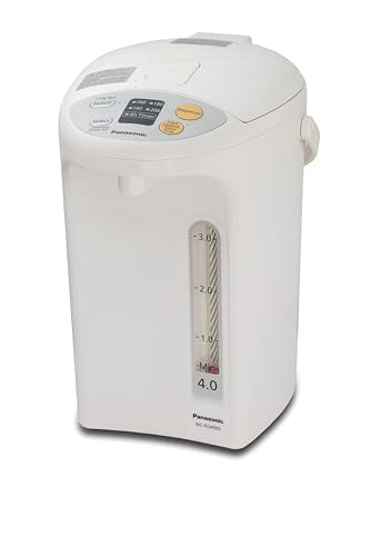 Panasonic Electric Thermo Pot Hot Water Boiler Dispenser NC-EG4000, Slow-Drip Mode for Coffee, Ideal for Tea, Hot Cocoa, Soups and Baby Food, Four Temperature Settings, 4.2 Quarts (4.0L), 700W, White