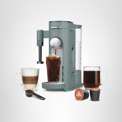 Ninja Pods & Grounds Specialty Single-Serve Coffee Maker, K-Cup Pod Compatible, Built-In Milk Frother, 6-oz. Cup to 24-oz. Travel Mug Sizes, Iced Coffee Maker, 1550 watts, Sage Green, PB051SG