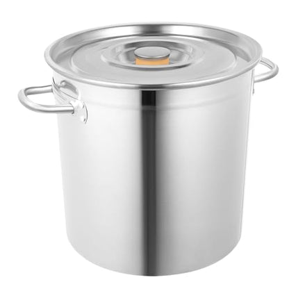 35L/30Qt Stainless Steel Stockpot, Kitchen Soup Big Cooking, Commercial Heavy Duty Canning Pot Stockpot with Lid and 2 Handles for Hotels Restaurants Kitchens Warehouses