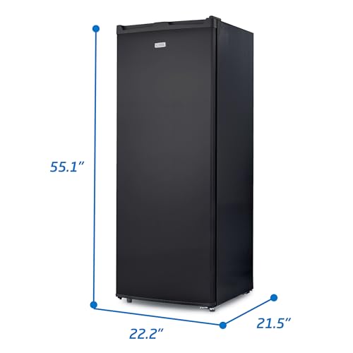 Commercial Cool Upright Freezer, Stand Up Freezer 6 Cu Ft with Reversible Door, Black