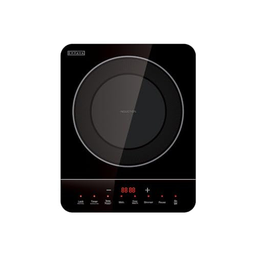 Empava Portable Induction Hot Plate Cooktop, Countertop Electric Stove with Single Burner, 3 Preset Modes, Shatterproof Glass Top, 110~120V Plug-In for Kitchen, RV, and Outdoor Camping