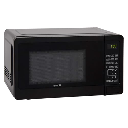 Avanti Microwave Oven 700-Watts Compact with 6 Pre Cooking Settings, Speed Defrost, Electronic Control Panel and Glass Turntable, 0.7-Cu.Ft., Black