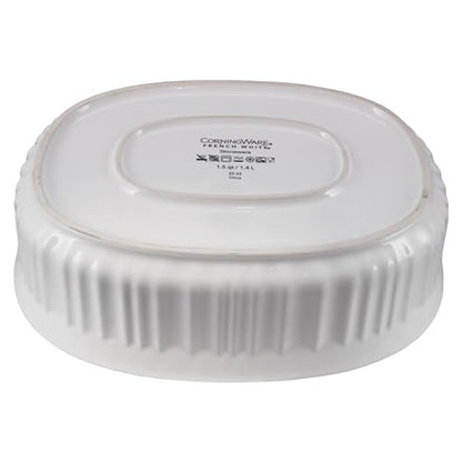 CorningWare FS12 1.5qt/1.4L French White Oval Ceramic Casserole Bakeware Dish