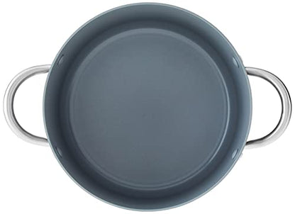GreenPan Lima Hard Anodized Healthy Ceramic Nonstick 8QT Stock Pot with Lid, PFAS-Free, Oven Safe, Gray