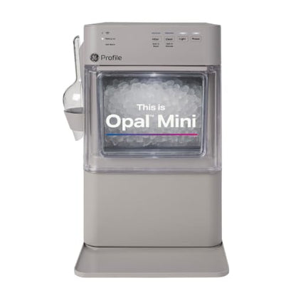 GE Profile Opal Mini Nugget Ice Maker, Portable Countertop Pellet Ice Machine, Soft Chewable Ice, 36 lbs Per Day, Top Fill Water Reservoir, 2 lb Bin, 6 Pack Descaler & Scoop Included, Stone Grey