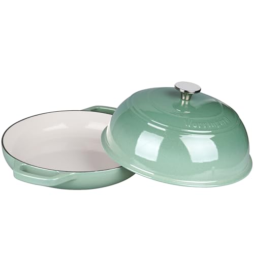 VORRINGARD Enameled Cast Iron Dutch Oven Pot with Lid, Bread Oven for Sourdough Bread Baking, Dutch Ovens with Bread Proofing Basket& Baking Supplies Set, 6 Quart, Sage Green