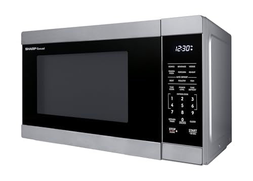 SHARP Countertop Microwave Oven with Removable 12.4" Carousel Turntable, 1000 Watt, 1.1 Cubic Feet, Stainless Steel