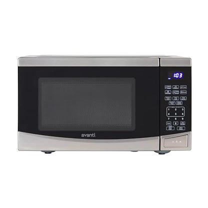 Avanti Microwave Oven 900-Watts Compact with 10 Power Levels and 6 Pre Cooking Settings, Speed Defrost, Electronic Control Panel and Glass Turntable, 0.9-Cu.Ft., Stainless Steel