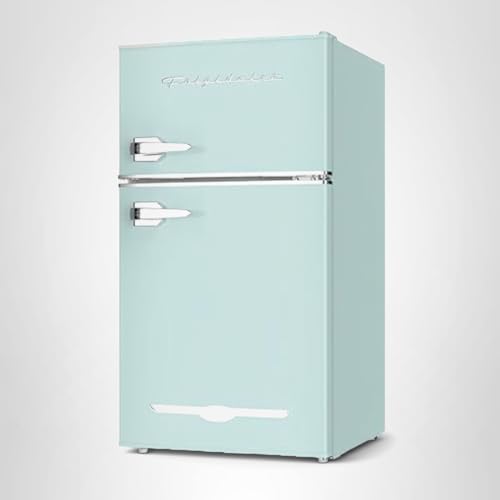 Frigidaire EFR840 Retro Mini Fridge with Freezer & Side Bottle Opener - Small 2 Door Refrigerator for Office Bar or College Dorm Room - 3.2 Cu Ft, Mint