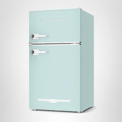 Frigidaire EFR840 Retro Mini Fridge with Freezer & Side Bottle Opener - Small 2 Door Refrigerator for Office Bar or College Dorm Room - 3.2 Cu Ft, Mint