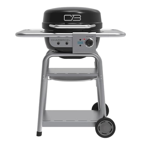 Charbroil 3-in-1 Dual Fuel Outdoor Bistro Pro Electric Grill & Griddle + Charcoal Mode BBQ, Black - 25302145