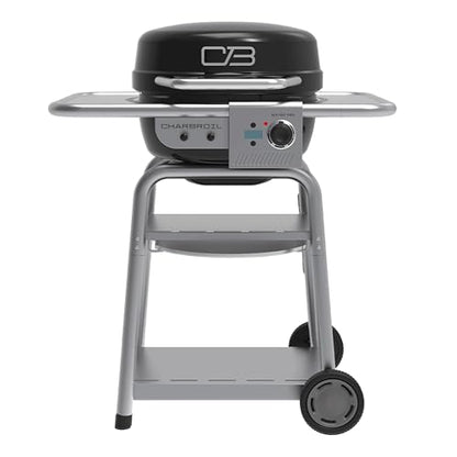 Charbroil 3-in-1 Dual Fuel Outdoor Bistro Pro Electric Grill & Griddle + Charcoal Mode BBQ, Black - 25302145
