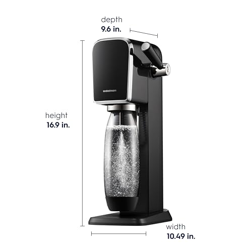 SodaStream - ART Sparkling Water Maker | STARTER KIT | CQC CO2 system | Includes 1x CO2 Cylinder, 1x32 & 1x16 Fl Oz Dishwasher Safe Bottles | Combine with Pepsi Flavors | Black