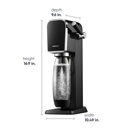 SodaStream - ART Sparkling Water Maker | STARTER KIT | CQC CO2 system | Includes 1x CO2 Cylinder, 1x32 & 1x16 Fl Oz Dishwasher Safe Bottles | Combine with Pepsi Flavors | Black