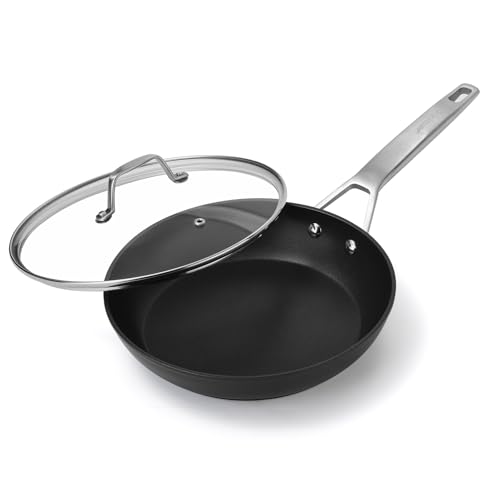 MsMk 7 inch Small Egg Nonstick Frying Pan with Lid, Eggs Omelette Burnt also Non stick, Scratch-resistant, Induction Skillet, Oven Safe to 700°F Pan for Cooking, Dishwasher Safe