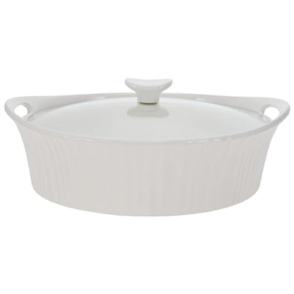 CorningWare French White 2.5-quart Oval Casserole with Glass Lid