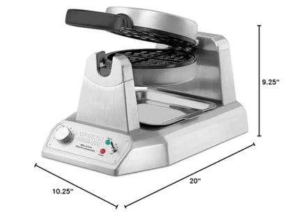 Waring Commercial Belgian Waffle Maker, 25 Waffles per Hour, Rotary Feature for Even Baking, Triple-Coated Nonstick Plates, NSF Certified, WW180X