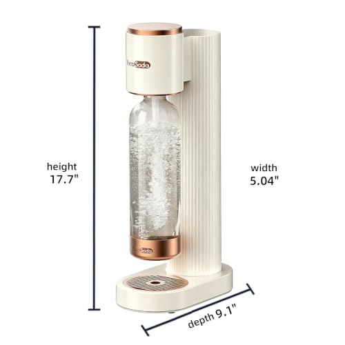 Sparkling Water Maker Soda Machine with 1L PET BPA-Free Carbonating Bottle