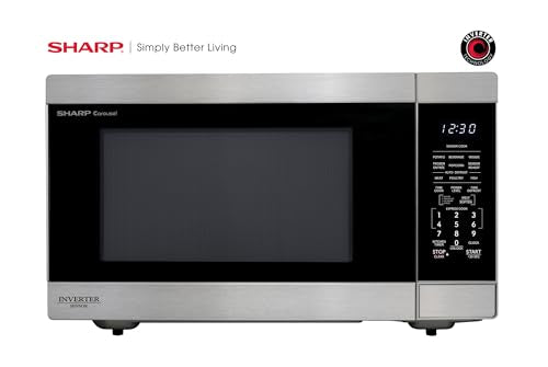 SHARP Countertop Microwave Oven with Removable 16.5" Carousel Turntable, 1200 Watt, 2.2 Cubic Feet, Stainless Steel