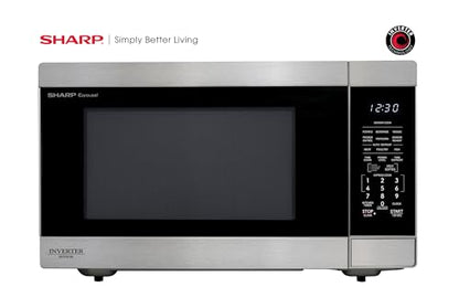 SHARP Countertop Microwave Oven with Removable 16.5" Carousel Turntable, 1200 Watt, 2.2 Cubic Feet, Stainless Steel
