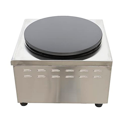 PreAsion 16''Commercial Gas Crepe Makers Machine LPG Gas Pancake Machine Griddle Maker Machine with Low Pressure Valve for Blintzes, Eggs, Tortilla