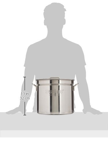 Bayou Classic 1124 24-qt Stainless Stockpot w/Lid And Basket Includes Vented Lid Perforated Stainless Steel Basket Perfect For Steaming Boiling and Frying