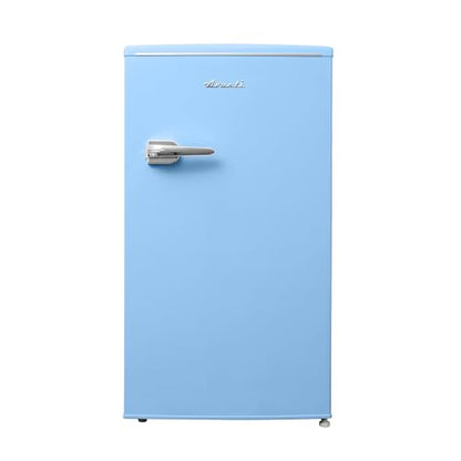 Avanti Mini Fridge Retro Design Compact Refrigerator for Home Office or Dorm, Features Single Door Removable Glass Shelves Manual Defrost and Mechanical Adjustable Temp Control, 3.0 Cu.Ft, Blue