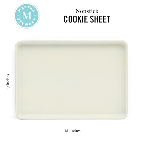 Martha Stewart Gallen 13 x 9 Inch Nonstick Carbon Steel Cookie Sheet - Teal Durable Baking Pan for Cookies, Brownies & Roasting