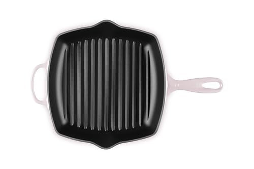 Le Creuset Enameled Cast Iron Signature Square Skillet Grill, 10.25", Shallot