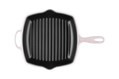 Le Creuset Enameled Cast Iron Signature Square Skillet Grill, 10.25", Shallot