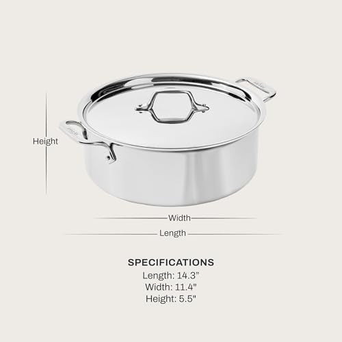All-Clad D3® Stainless Steel 6 Quart Stockpot With Lid- Made in the USA- The Original Bonded Professional Cookware- Oven Safe & Induction Compatible