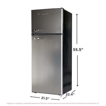 Frigidaire, 2 Door Apartment Size Refrigerator/Freezer Combo, 7.5 cu ft, Platinum Series, Stainless, 23" D x 21.5" W x 55.5" H
