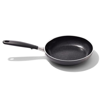 OXO 8” Non-Stick Every Day Frying Pan, BPA-Free Comfort Grip Silicone Handle, Dishwasher & Oven Safe, PFAS-Free Ceramic Skillet, Black