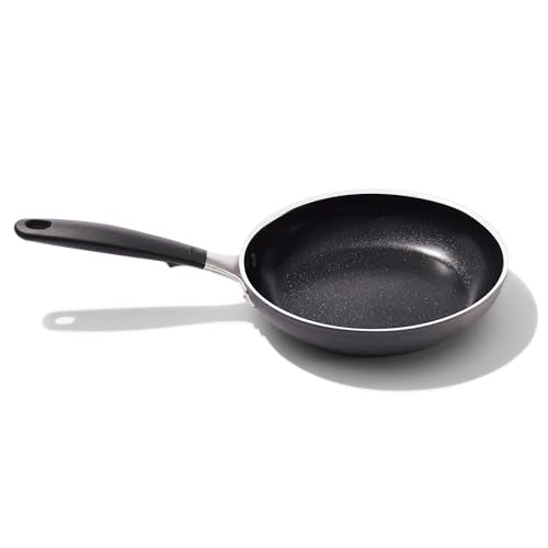 OXO 8” Non-Stick Every Day Frying Pan, BPA-Free Comfort Grip Silicone Handle, Dishwasher & Oven Safe, PFAS-Free Ceramic Skillet, Black