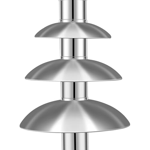 4 Tier Electric Chocolate Fondue Fountain Machine for Parties - 430 Stainless Steel Melts Cheese, Queso, Candy- Dip Strawberries, Apple and More - 60-Ounce/1.8L - 40℃/104℉ Heating Temperature