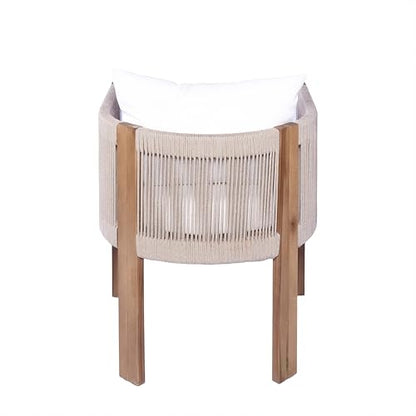 Christopher Knight Home Matera Acacia Wood Outdoor Dining Set for 8, 9 Piece Patio Dining Table and Chair Set, Wooden Outdoor Dining Armchair and Table Set with Removable Cushion, Light Teak+Beige