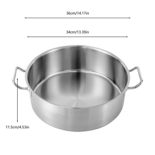 FONSOLUM 11Qt Stainless Steel Brazier Pan with Lid, Commercial Stock Pot Braisers Saute Pan with Handles, All-purpose Cookware for Boiling Stewing Frying and Casserole, Dishwasher & Microwave Safe